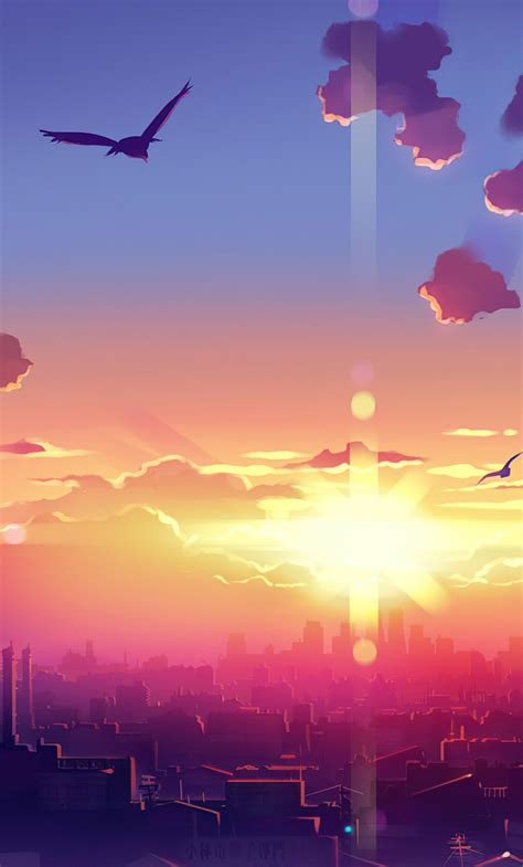 1280x2120 Anime Scenery Sunset 4k iPhone 6+ HD 4k Wallpapers, Images, Backgrounds, Photos and ...