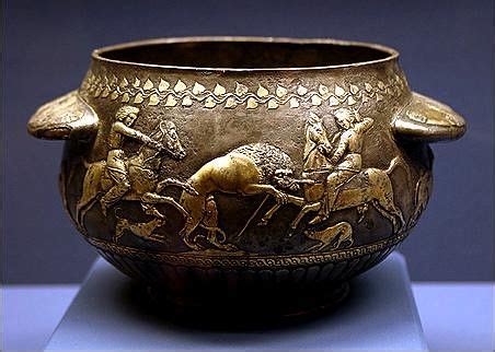 Scythian Parcel Gilt Silver Vessel with Hunting Scene | Ancient art ...