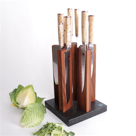 Miyabi 5000 MCD 10 Knife and Kai Block Set / Walnut Block | Borough Kitchen