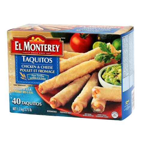 El Monterey Frozen Chicken and Cheese Taquitos, Pack of 40 - Deliver-Grocery Online (DG), 9354 ...