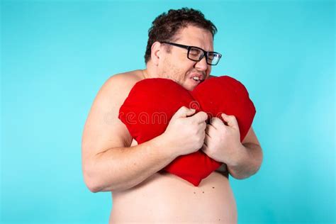 Funny Fat Man Wakes Up in the Morning. Stock Image - Image of control, gesture: 213224747