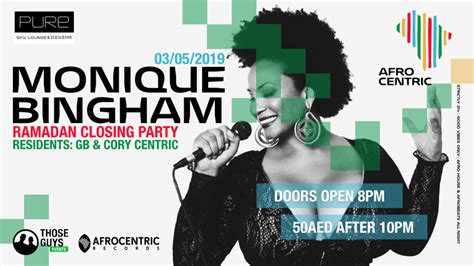 Monique Bingham Live at Afrocentric Closing Party - Fri 3 May ...