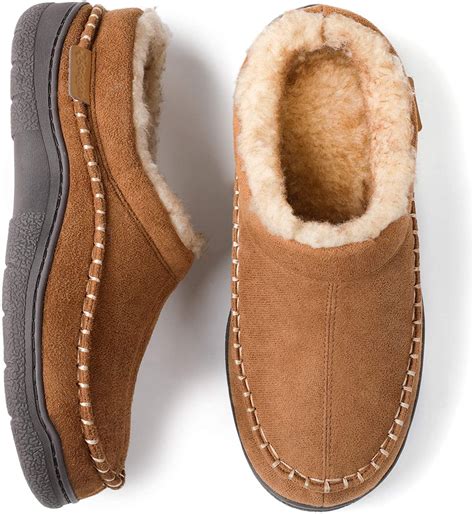 Zigzagger Men's Fuzzy Microsuede Moccasin Style Slippers Indoor/Outdoor Fluffy H | eBay