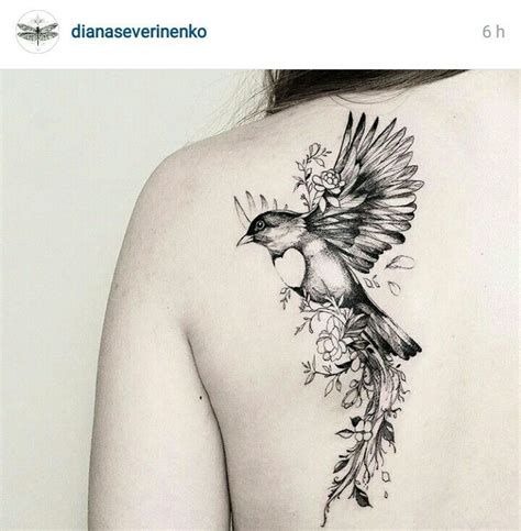 Beautiful bird and flowers tattoo. Would love with a chickadee | Bird tattoos for women, Robin ...