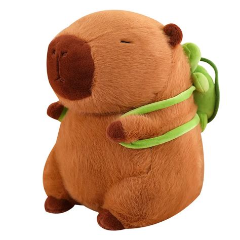 Capybara Plush Toy, with Turtle Backpack, Cute Capybara Stuffed Animal – aboluotoys