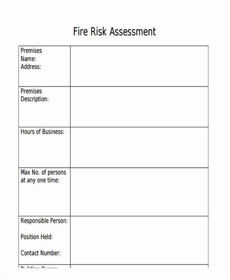 Luxury Risk assessment form Template in 2020 | Risk analysis, Fire risk ...