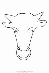 Cow Head Door Knocker Coloring Page For Kids  Free Antiques Printable sketch template