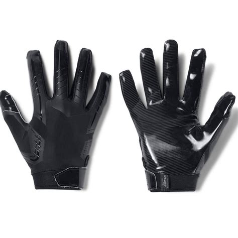 Black football receiver gloves high quality good grip adult football gloves