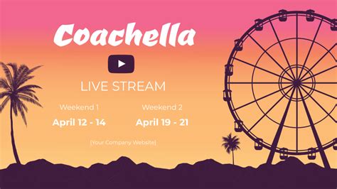 Coachella Youtube Livestream Schedule Template - Edit Online & Download Example | Template.net
