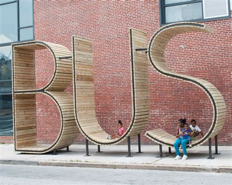 Wait for the Bus inside a Giant Typographic Sculpture in Baltimore ...