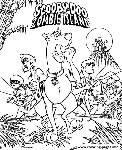 Zombie Island Scooby Doo S Halloweenccca Coloring page Printable