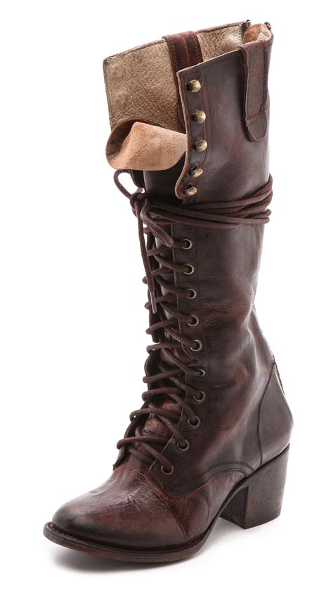 Freebird by Steven Granny Tall Combat Boots - Black in Brown | Lyst