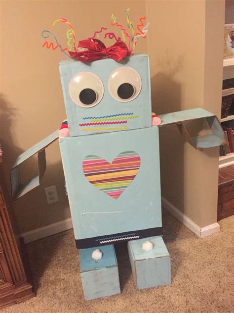 Robot out of cardboard boxes. Who knew about these huge googly eyes?! Make A Robot, Robot Craft ...