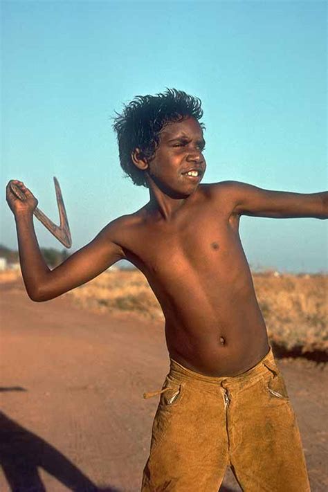 Throwing boomerang | Aboriginal Children | Central Australia | OzOutback