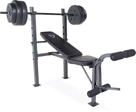 CAP Barbell Weight Lifting Bench with Preacher and 100 lb Weight Set | Academy