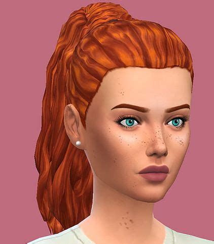 Choco Sims: Long Curl Ponytail hair retextured - Sims 4 Hairs