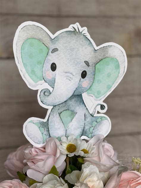 Mint Elephant Green Baby Elephant Baby Shower Elephant - Etsy