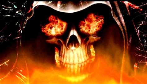 Download Fire Skull Animated Wallpaper - Animated Skull On Fire - 1357x780 Wallpaper - teahub.io