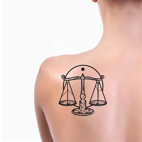 Geometric Scales Libra Tattoo Design - Astro Tattoos