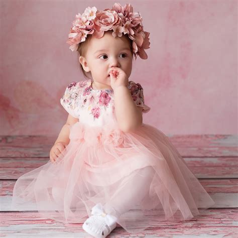 Sofija - Pink Tulle Baby Dress | Childrensalon