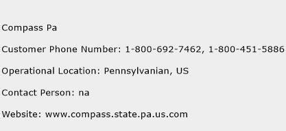 Compass Pa Contact Number | Compass Pa Customer Service Number | Compass Pa Toll Free Number