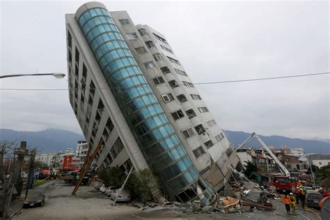 Taiwan earthquake photos: Firefighters rescue people from buildings leaning at precarious angles
