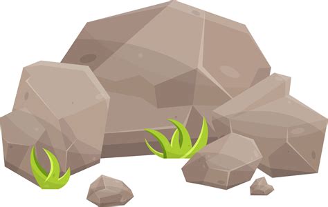 Rock stones and boulders in cartoon style 8853540 PNG