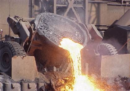 Molten slag is poured into an air cooled slag pit at BlueScope Steel Pt... | Download Scientific ...