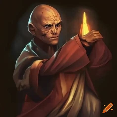 Comic style illustration of a futuristic monk on Craiyon