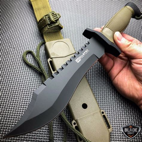 12" TACTICAL BOWIE SURVIVAL HUNTING KNIFE w/ SHEATH MILITARY Combat ...