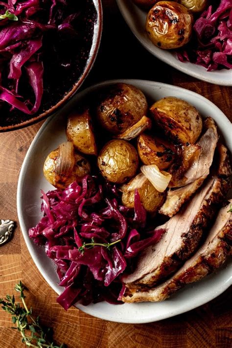 Slow Roasted Duck and Potatoes + Braised Red Cabbage - Whisked Away Kitchen