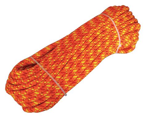 GRAINGER APPROVED 1/2 in dia. Polyester Arborist Climbing Rope, Orange/Red/Yellow, 150 ft ...