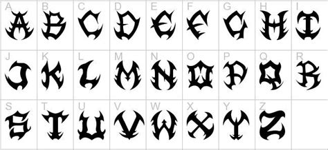 Metal font, Lettering alphabet, Tattoo lettering fonts