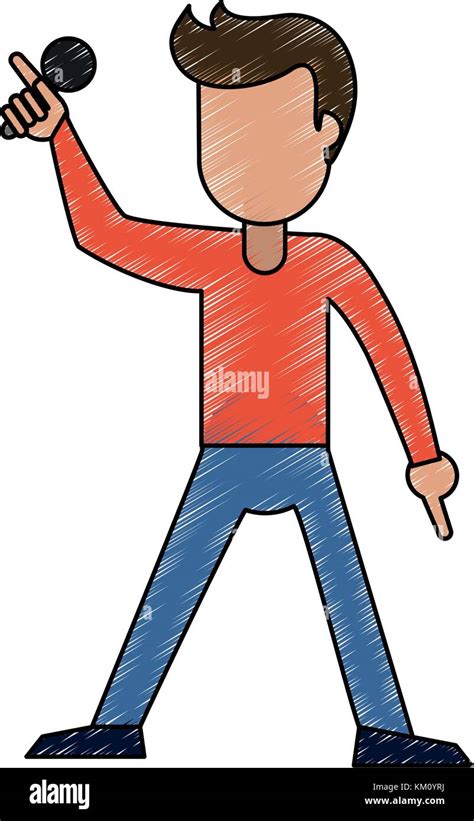 Young man karaoke celebrating cartoon Stock Vector Image & Art - Alamy