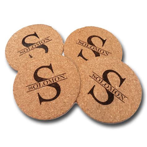 Personalized Coasters, Set of 4 - Cork Coasters - Custom Coasters