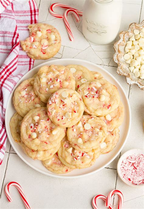 White Chocolate Peppermint Cookies (With Crushed Candy Canes)