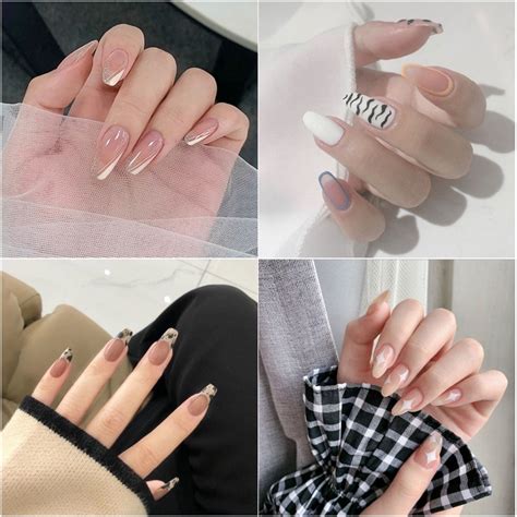 【With Glue+Gift】French Ballerina Fake Nails Long Nail Fake Nails Set With Glue COD | Shopee ...