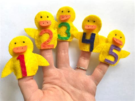 5 Five Little Ducks Felt Finger Puppets Set of 5 | Etsy