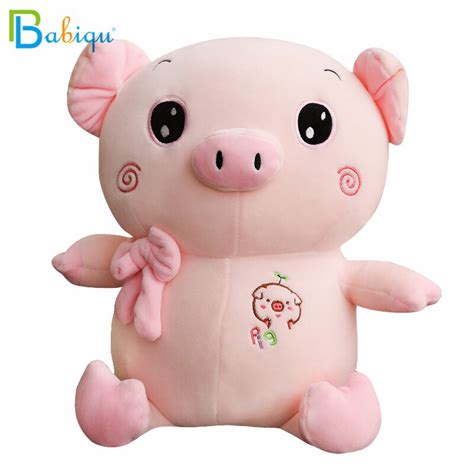 Babiqu 1pc 30/40cm Kawaii Big Eyes Sitting Pig Plush Toys Stuffed Cute Cartoon Down Cotton ...