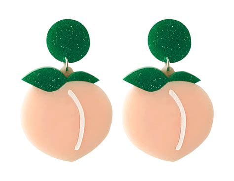 Peach Earrings | Yippy Whippy Quirky Jewelry, Quirky Earrings, Polymer Clay Crafts, Polymer Clay ...