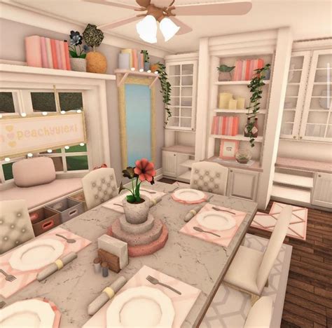 BLUSH BLOXBURG DINING ROOM in 2022 | House decorating ideas apartments ...