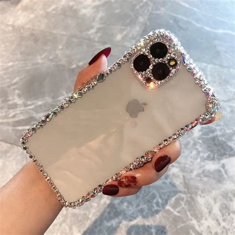 Luxury Bling Rhinestone Gem Diamond Soft Phone Case For Iphone 13 11 Pro Max 12 Mini Glitter ...