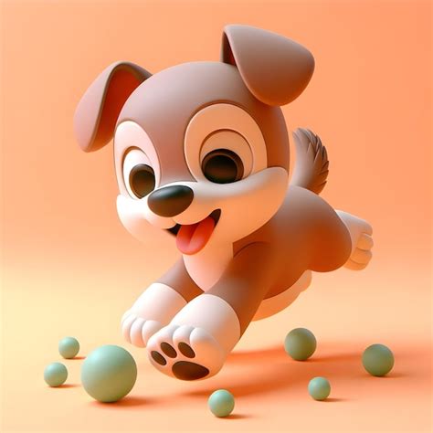 Premium Photo | 3d animation style cute dog playing