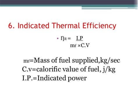 Formula of IC Engine