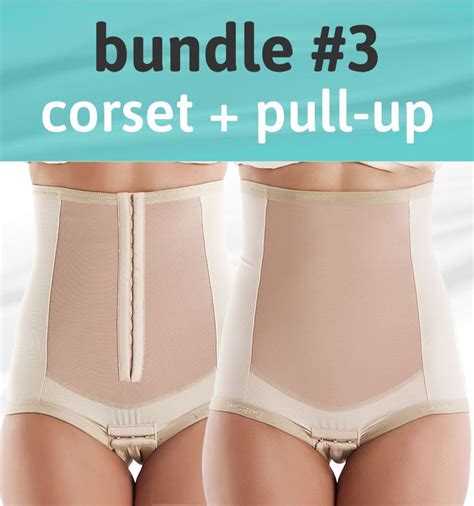 two women's butts with the words bundle 1, corset + corset