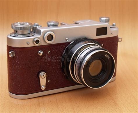 Red vintage film camera stock photo. Image of metal, isolated - 13682064