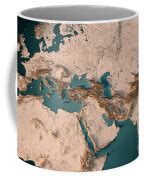 Europe India Middle East 3D Render Topographic Map Dark Ocean Ne Digital Art by Frank Ramspott ...
