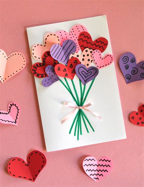 Bouquet of Hearts Card for Valentine's Day - Make and Takes