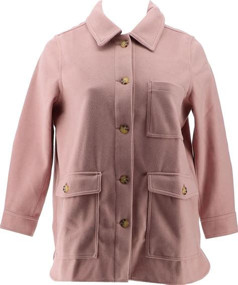 Amazon.com: Encore Idina Menzel Brushed Doubleface Shirt Jacket A518974 ...