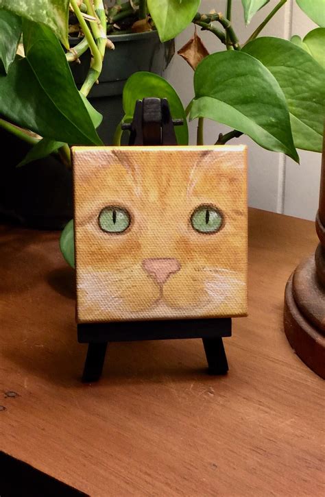 Orange Tabby Cat Painting, Ginger Cat Painting, Orange Cat Canvas Art, Orange Cat Closeup,cat ...